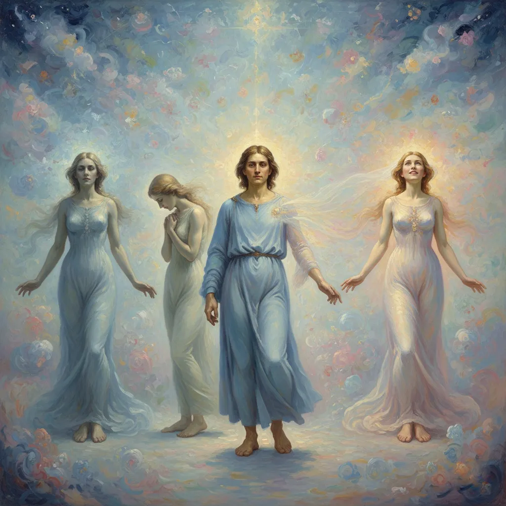 The rib is the heart-bone: Eve is the inner life drawn from Adam’s own nature. 'Bone of my bones, flesh of my flesh'—Eve symbolises the self that comes from the heart of consciousness.