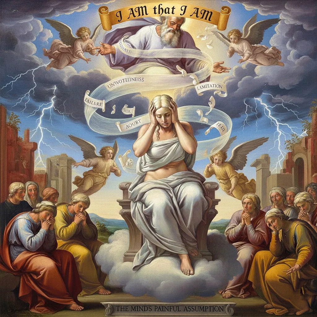 When 'I AM that I AM' falls into doubt Eve is cursed to bring forth painful assumptions